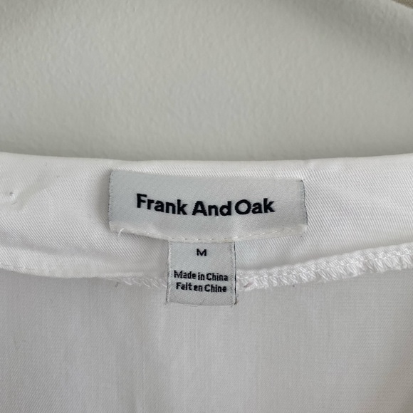 FRANK & Oak 100% Cotton White Button Down Long Sleeve Blouse Size M - Picture 4 of 8